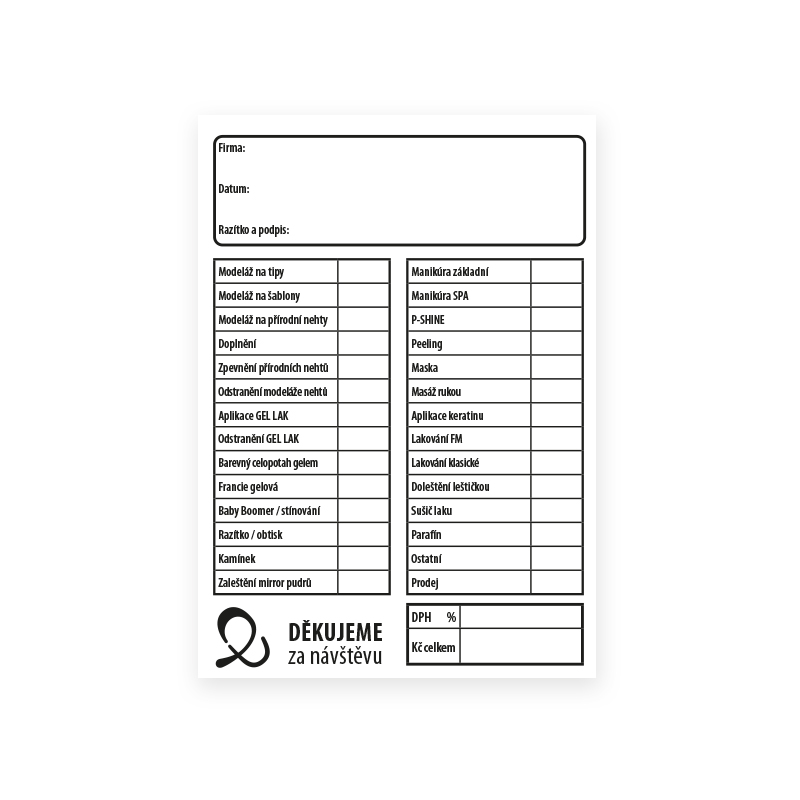 Paragony - účtenky 50 listů