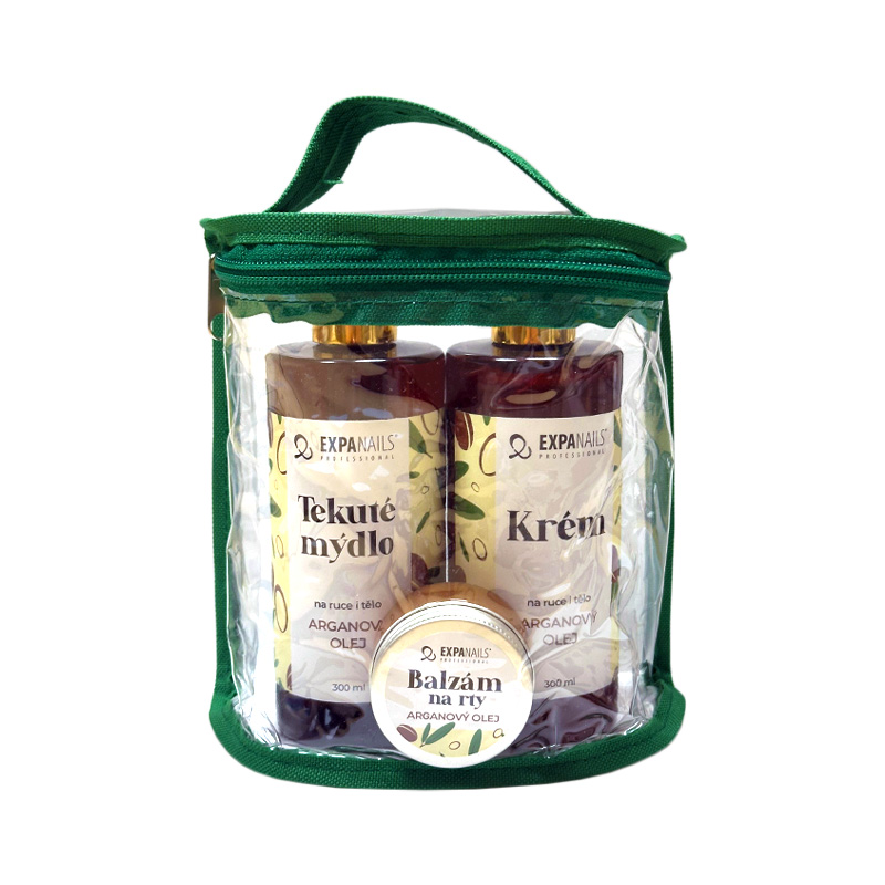 Sada - Tekuté mýdlo a krém Argan + balzám ZDARMA